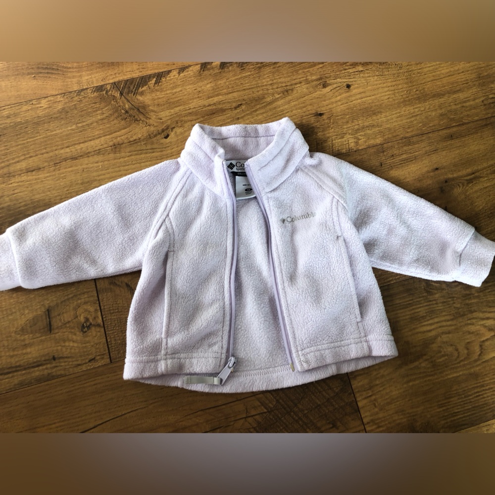 Baby girl light lavender fleece Columbia zip up